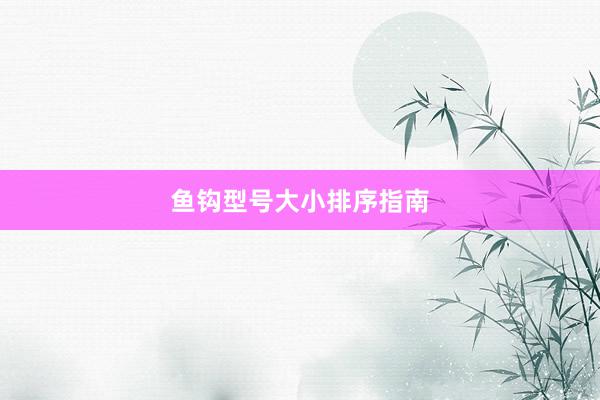 鱼钩型号大小排序指南